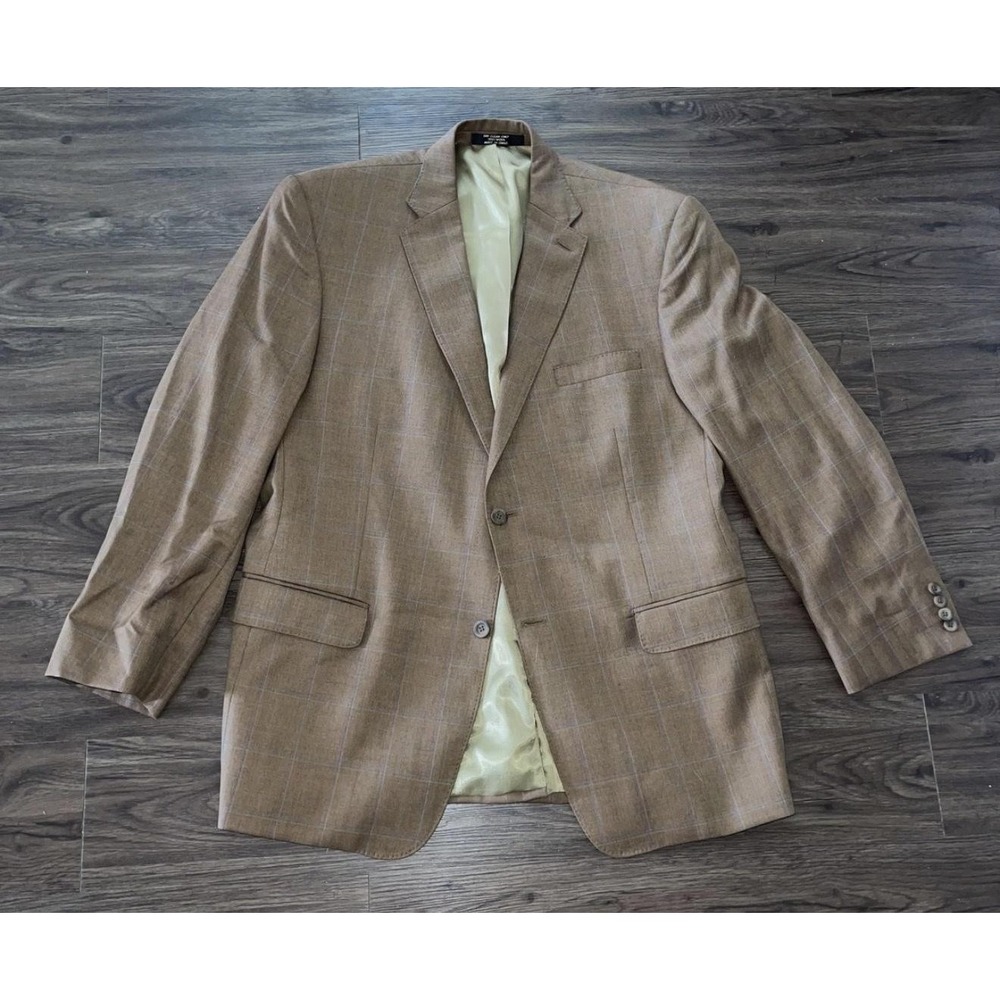 Corbin Blazer Mens 43R Brown Wool Plaid Tweed Sport Coat Two Button Chile